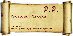 Paczolay Piroska névjegykártya